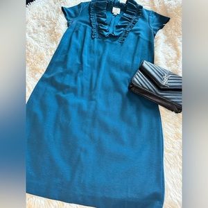 Suzi Chin knit dress size 6 with Edwardian ruffle detail